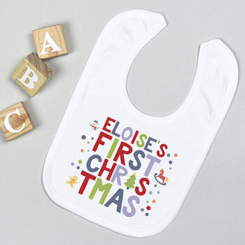 Personalised Any Wording Baby First Christmas Babygrow, 8 of 11