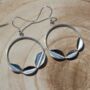 Geometric Leaf Drop Earrings In Sterling Silver, thumbnail 1 of 8