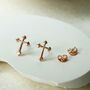 Sterling Silver Gothic Cross Stud Earrings, thumbnail 6 of 9