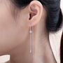 Opal Starburst And Star U Shape Threader Earrings, thumbnail 1 of 9
