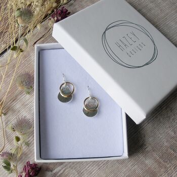 Orchid Petal Silver Earrings, 2 of 4