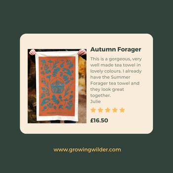 100% Organic Autumn Forager Tea Towel, 6 of 6