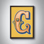 C Capital Letter Bold Carnival Circus Art Print, thumbnail 2 of 4