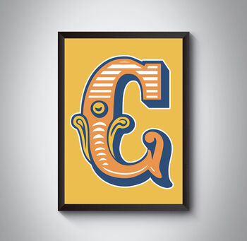 C Capital Letter Bold Carnival Circus Art Print, 2 of 4