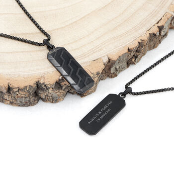 Personalised Men's Tyretread Stone Necklace, 10 of 10
