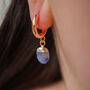 Sapphire September Birthstone Hoop Earrings, thumbnail 3 of 11