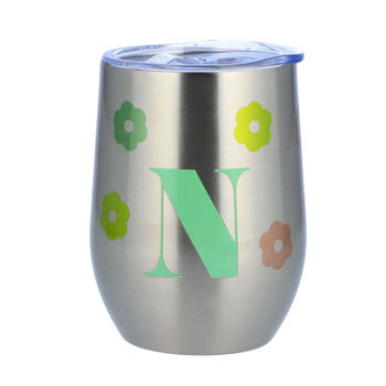 Personalised Floral Initial Thermos Tumbler, 2 of 6