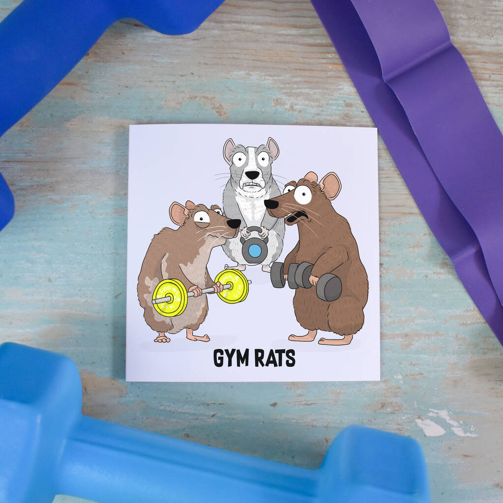 Gym Rats Card, Funny Fitness Card By Giddings Gifts