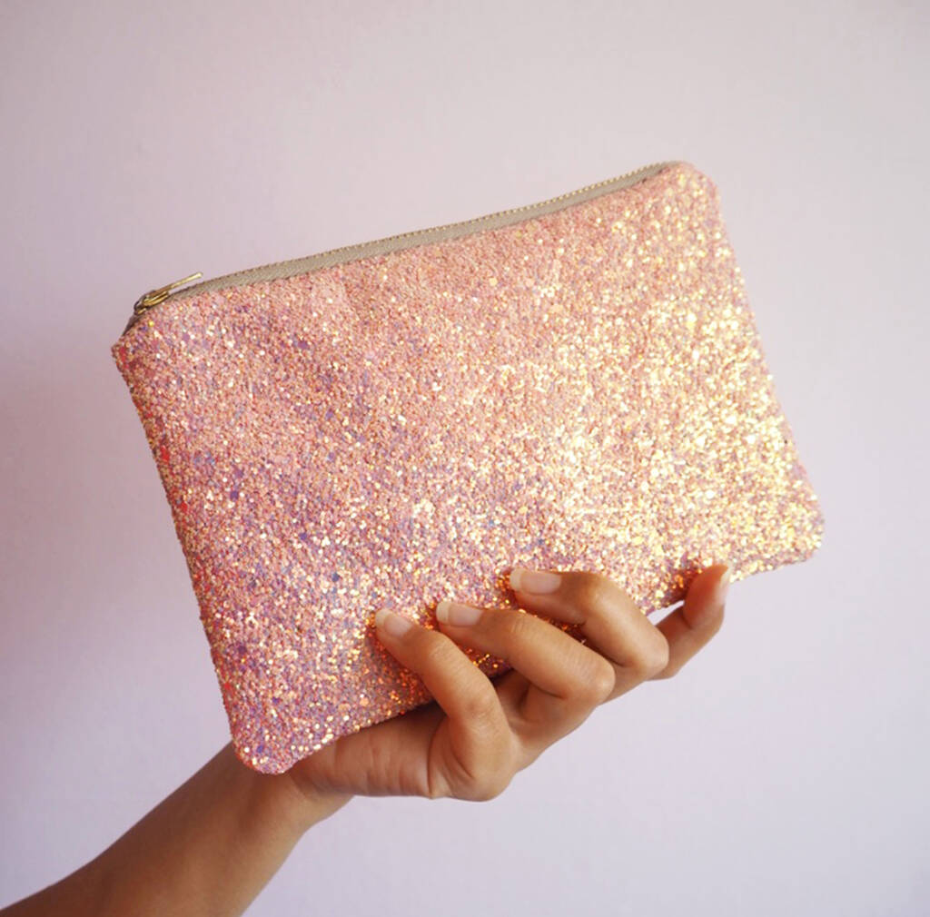 Iridescent Glitter Makeup Bag By Suki Sabur Designs | notonthehighstreet.com