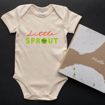 Organic Cotton Little Sprout Baby Onesie Unisex, 3 of 6