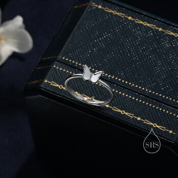 Minimalist Butterfly Ring In Sterling Silver, 3 of 11