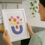 Modern Botanical Vase Print Vibrant Floral Art, thumbnail 1 of 5