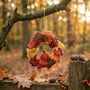 Handmade Felt Autumn Leaves And Pumpkin Wreath Decoration, thumbnail 1 of 2