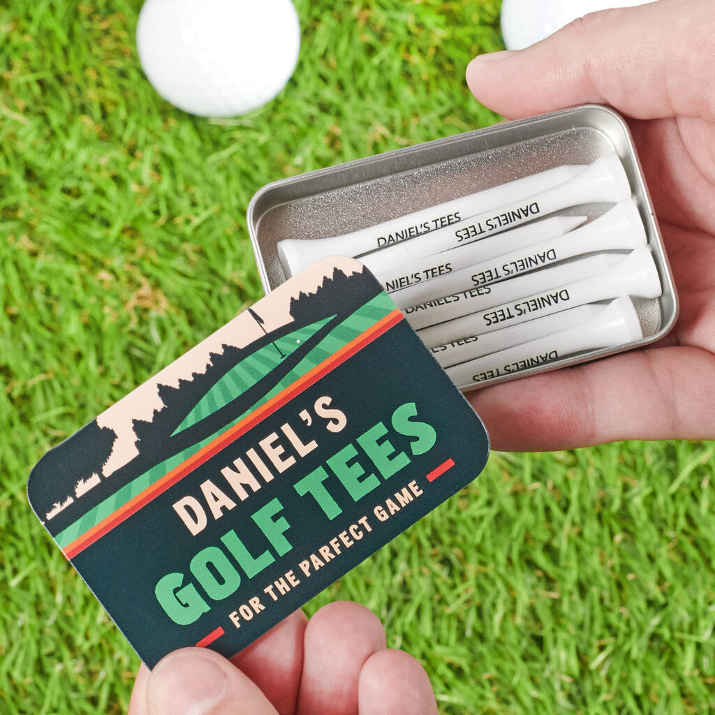 Personalised Set Of Golf Tees In Tin, 1 of 4