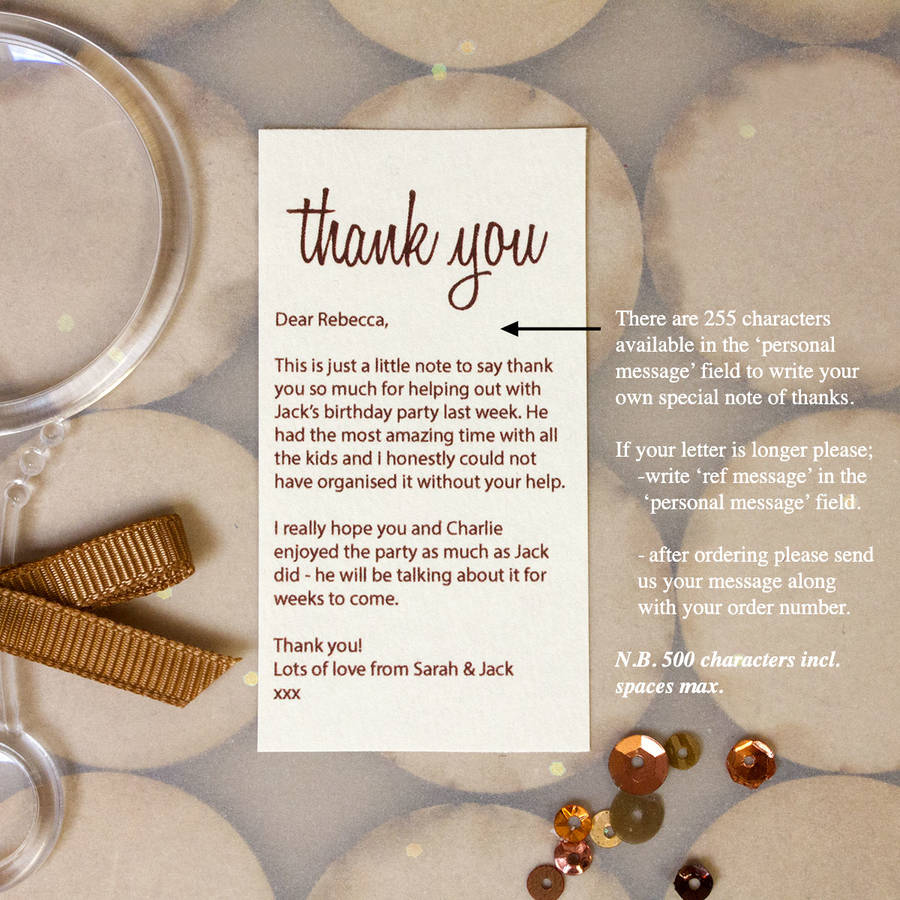 Personalised Thank You Letter By Little Letter | notonthehighstreet.com