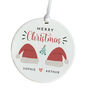 Personalised Merry Christmas Ceramic Ornament With Couple Name, thumbnail 2 of 7