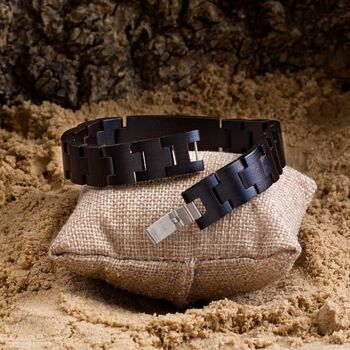 Engraved Ebony Wood Bracelet – Personalised Wooden Gift For Men And Women, 5 of 7