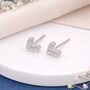 Sterling Silver Sparkling Heart Stud Earrings – 5mm, thumbnail 1 of 8