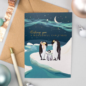 Foiled Polar Animals Christmas Cards Pack Of Eight, 3 of 4