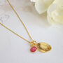 July Birthflower Birthstone Gold Plated Necklace 925, thumbnail 5 of 9