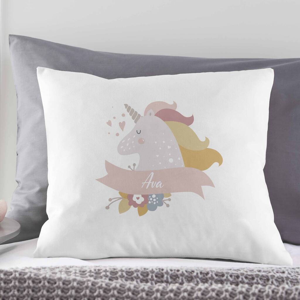 Pastel Unicorn Personalised Cushion, 1 of 2