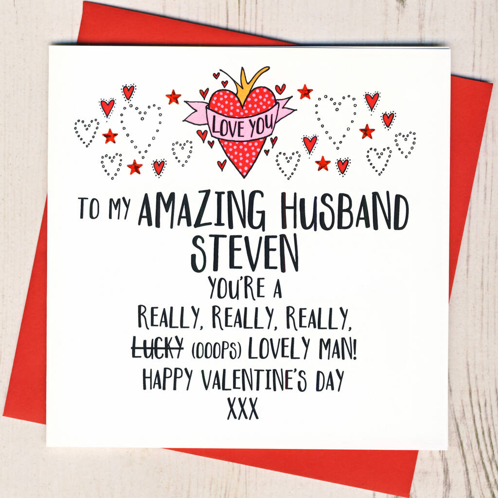Personalised Lucky Husband Valentines Card By Eggbert & Daisy ...
