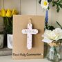 Personalised First Communion Cross Wooden Keepsake Card, thumbnail 2 of 7