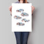 Jaguar Cars Collage Poster, thumbnail 1 of 4