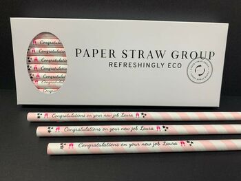Pink And White Stripe Personalised Paper Straws, 5 of 7