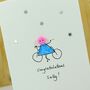 Personalised 'Button Cyclist' Handmade Card, thumbnail 2 of 4