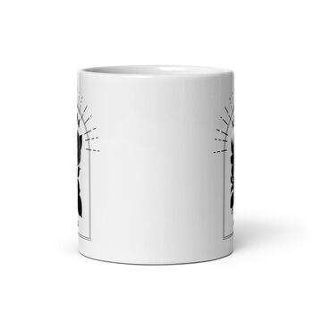 White Glossy Minimal Zodiac Birth Flower Mug, 6 of 6