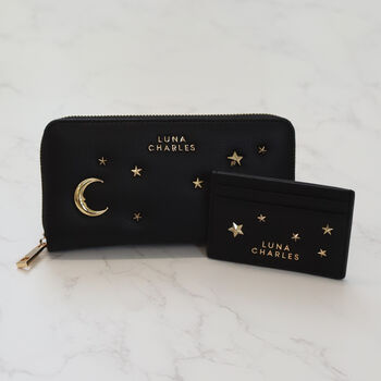 Tala Star Studded Card Holder Black And Gold, 3 of 9