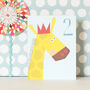 Mini Giraffe 2nd Birthday Card, thumbnail 3 of 4