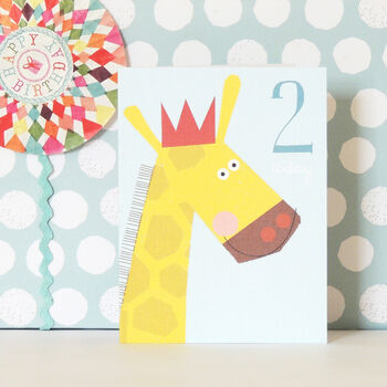 Mini Giraffe 2nd Birthday Card, 3 of 4
