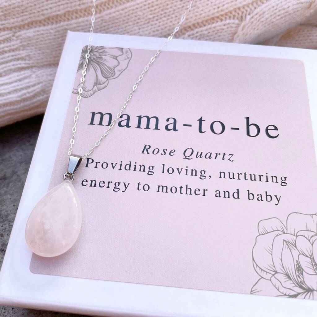 Mama To Be Pregnancy Rose Quartz Necklace By The Nest Planner
