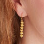 Gold Filigree Beaded Drop Earrings, 18 K Vermeil, thumbnail 1 of 6