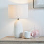 White Vintage Textured Ceramic Table Lamp, thumbnail 1 of 8