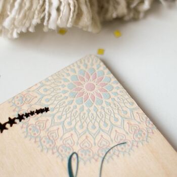 Personalised Eid Mubarak Card, Wooden Keepsake, 2 of 3