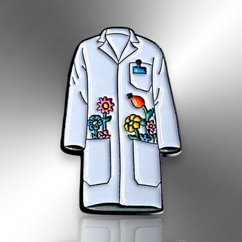 White Lab Coat Enamel Brooch Pin, Ideal Gift For Doctors, Laboratory Technicians And Scientists, Secret Santa Gift, 3 of 8