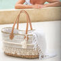 Natural Jute And Lace Beach Bag With Tassels, thumbnail 2 of 5