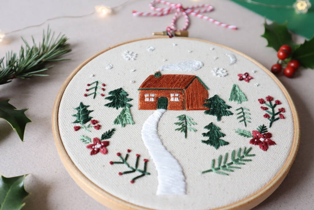 Beginner Embroidery Winter Forest D.I.Y Kit By The Modern Crafter
