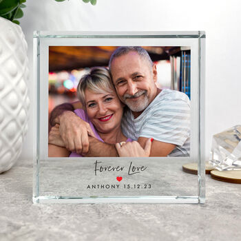 Personalised Photo Any Message Red Heart Crystal Token For A Partner Or Loved One, 3 of 7