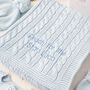 Luxury Baby Boy Cable Blanket, thumbnail 3 of 11