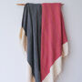 Herringbone Navy And Red Soft Cotton Throw, thumbnail 4 of 9