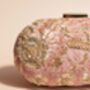 Disha Dusky Pink Velvet Oval Embroidered Clutch, thumbnail 4 of 8