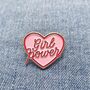 Girl Power Heart Enamel Pin Badge, thumbnail 4 of 6