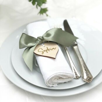 Wooden Heart Place Card Setting Personalised Favour, 12 of 12
