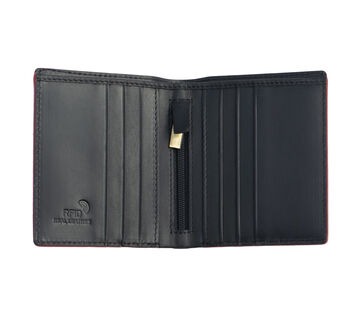 Men's Luxury Black Leather Wallet Card Holder Rfid Safe Personalised, 3 of 8