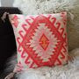 Turkish Kilim Orange Diamond Cushion, thumbnail 9 of 12