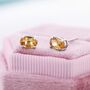 Genuine Citrine Crystal Stud Earrings Sterling Silver, thumbnail 4 of 12